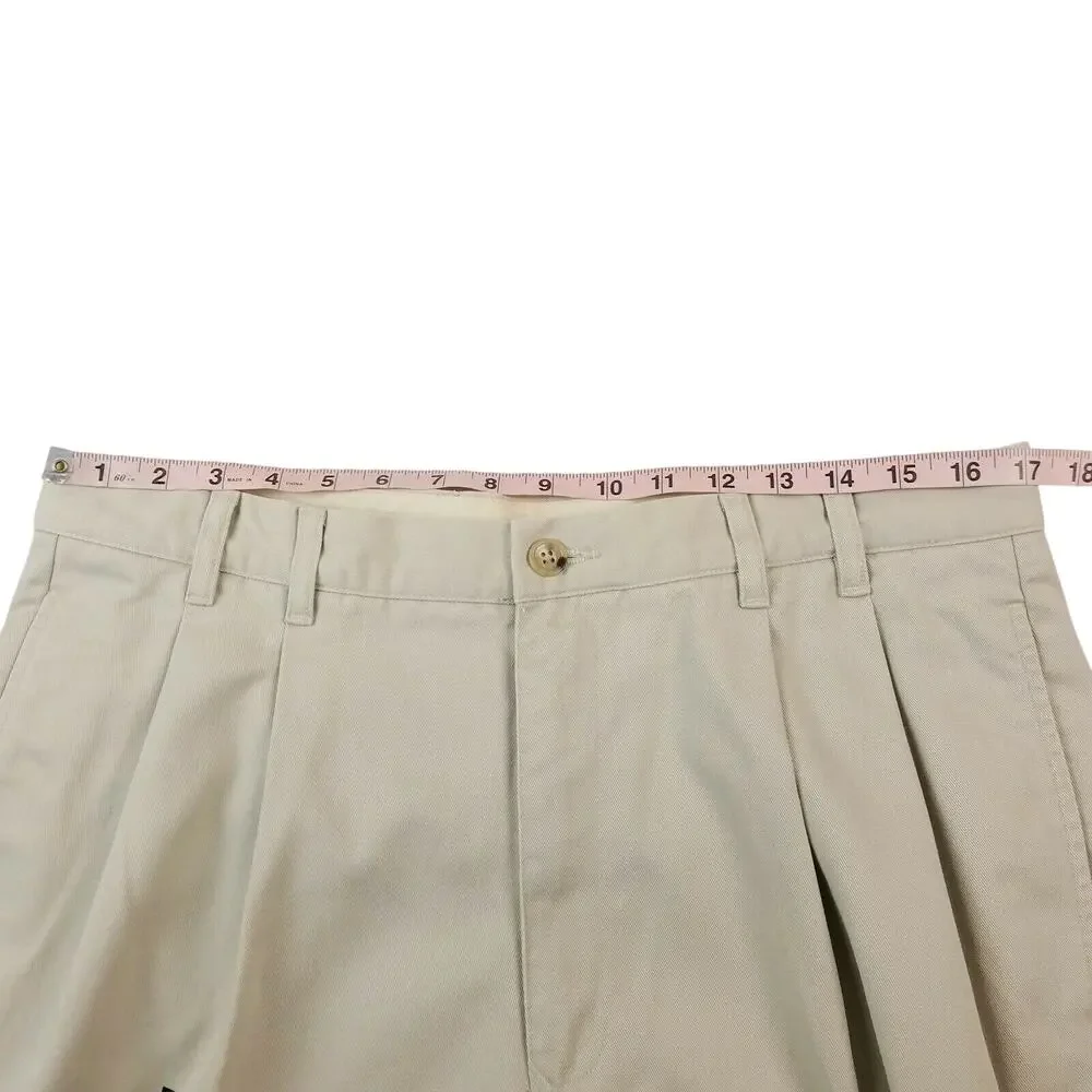 Mens Banana Republic Traveler Chinos SZ 36L Long Khaki Tan Pleated